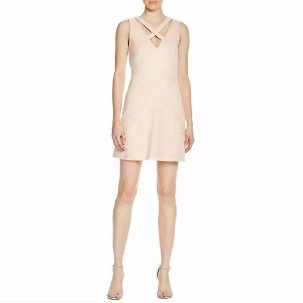 𝅺wayf Faux Suede Criss Cross Sleeveless Dress Sz XS
